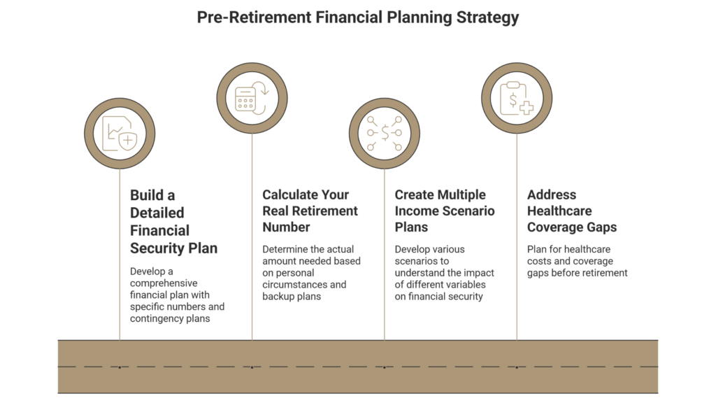Pre retirement financial planning strategy addressing anxiety through income and healthcare planning