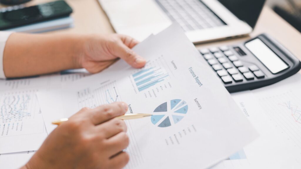 Financial analysis charts used in business valuation for divorce and marital asset division
