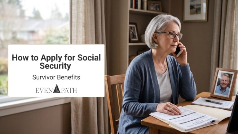 Widow in her mid 60s calmly beginning a Social Security survivor benefits application by phone
